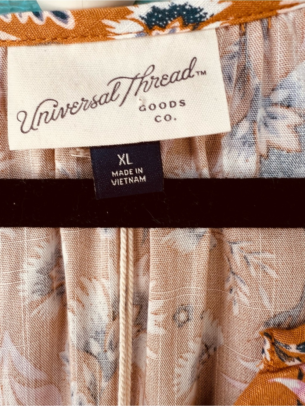 Universal Thread Floral Maxi Dress XL Mustard Yellow Ruffle Balloon Sleeve NWT - Picture 4 of 7